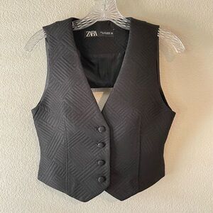 Zara Open Back Jacquard Vest